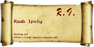 Raab Ipoly névjegykártya
